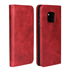 Leather Case Stands Flip Cover L04 Holder for Huawei Mate 20 Pro Red