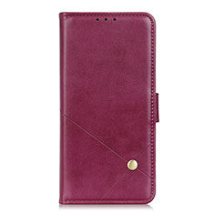 Leather Case Stands Flip Cover L04 Holder for Huawei Nova 8 Pro 5G Red Wine