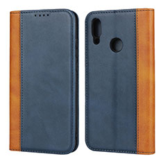 Leather Case Stands Flip Cover L04 Holder for Huawei P Smart (2019) Blue