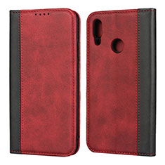 Leather Case Stands Flip Cover L04 Holder for Huawei P Smart (2019) Red