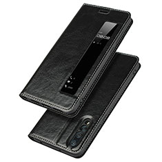 Leather Case Stands Flip Cover L04 Holder for Huawei P20 Pro Dark Gray