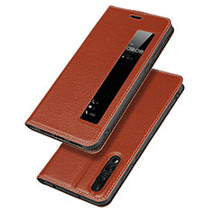Leather Case Stands Flip Cover L04 Holder for Huawei P20 Pro Orange