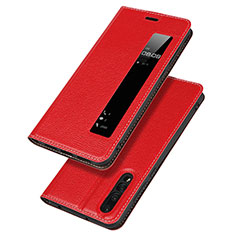 Leather Case Stands Flip Cover L04 Holder for Huawei P20 Pro Red