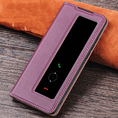 Leather Case Stands Flip Cover L04 Holder for Huawei P30 Purple
