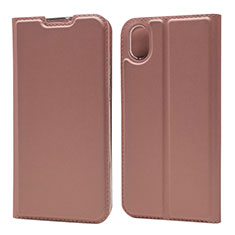 Leather Case Stands Flip Cover L04 Holder for Huawei Y5 (2019) Rose Gold