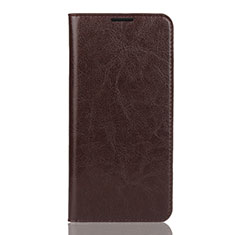 Leather Case Stands Flip Cover L04 Holder for Huawei Y7 (2019) Brown