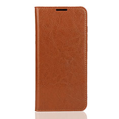 Leather Case Stands Flip Cover L04 Holder for Huawei Y7 (2019) Orange
