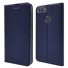 Leather Case Stands Flip Cover L04 Holder for Huawei Y9 (2018) Blue