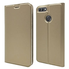Leather Case Stands Flip Cover L04 Holder for Huawei Y9 (2018) Gold