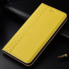 Leather Case Stands Flip Cover L04 Holder for LG V50 ThinQ 5G Yellow