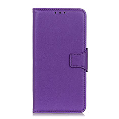 Leather Case Stands Flip Cover L04 Holder for LG Velvet 4G Purple