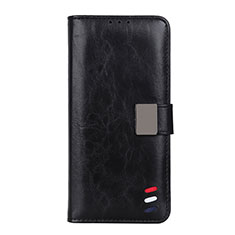 Leather Case Stands Flip Cover L04 Holder for Motorola Moto G9 Plus Black