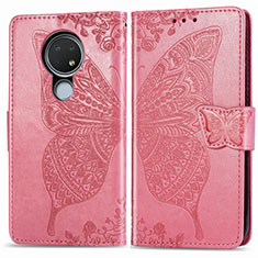 Leather Case Stands Flip Cover L04 Holder for Nokia 7.2 Pink