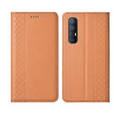 Leather Case Stands Flip Cover L04 Holder for Oppo Find X2 Neo Orange