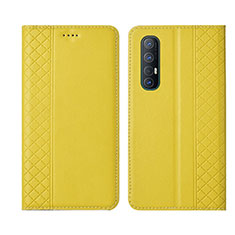 Leather Case Stands Flip Cover L04 Holder for Oppo Find X2 Neo Yellow