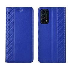 Leather Case Stands Flip Cover L04 Holder for Oppo Find X3 Lite 5G Blue
