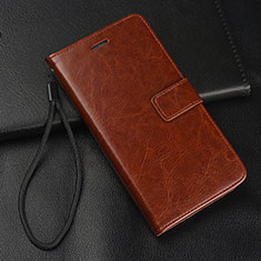 Leather Case Stands Flip Cover L04 Holder for Oppo Reno2 Brown