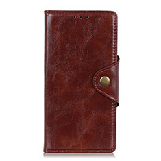 Leather Case Stands Flip Cover L04 Holder for Realme 6 Pro Brown