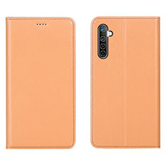 Leather Case Stands Flip Cover L04 Holder for Realme X2 Orange