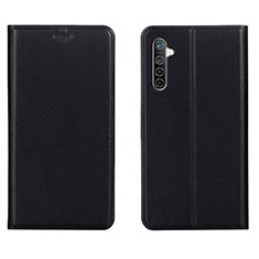 Leather Case Stands Flip Cover L04 Holder for Realme XT Black