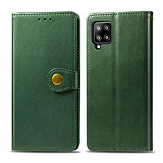 Leather Case Stands Flip Cover L04 Holder for Samsung Galaxy A42 5G Green