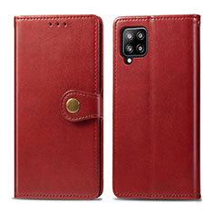 Leather Case Stands Flip Cover L04 Holder for Samsung Galaxy A42 5G Red