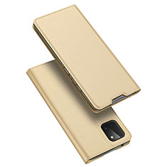 Leather Case Stands Flip Cover L04 Holder for Samsung Galaxy A81 Gold