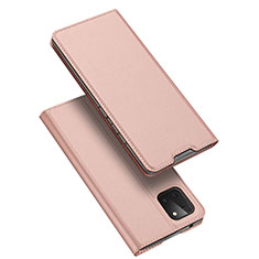 Leather Case Stands Flip Cover L04 Holder for Samsung Galaxy A81 Rose Gold