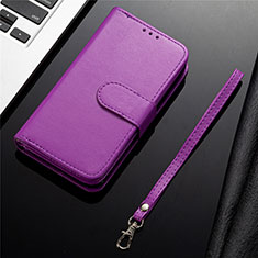 Leather Case Stands Flip Cover L04 Holder for Samsung Galaxy S20 Plus Purple