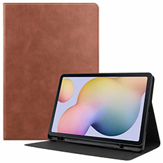 Leather Case Stands Flip Cover L04 Holder for Samsung Galaxy Tab S7 11 Wi-Fi SM-T870 Brown