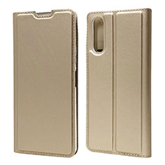 Leather Case Stands Flip Cover L04 Holder for Sony Xperia 10 II Gold
