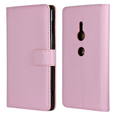 Leather Case Stands Flip Cover L04 Holder for Sony Xperia XZ2 Pink