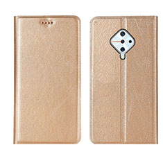 Leather Case Stands Flip Cover L04 Holder for Vivo S1 Pro Gold