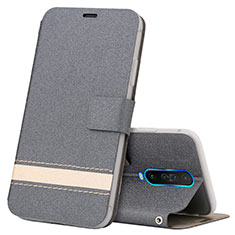 Leather Case Stands Flip Cover L04 Holder for Xiaomi Poco X2 Gray