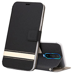 Leather Case Stands Flip Cover L04 Holder for Xiaomi Redmi K30 4G Black