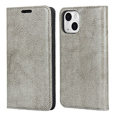 Leather Case Stands Flip Cover L05 Holder for Apple iPhone 13 Gray