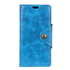 Leather Case Stands Flip Cover L05 Holder for Asus Zenfone Max Pro M2 ZB631KL Blue