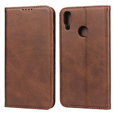 Leather Case Stands Flip Cover L05 Holder for Huawei Enjoy 9 Brown