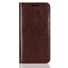 Leather Case Stands Flip Cover L05 Holder for Huawei Nova 3e Brown