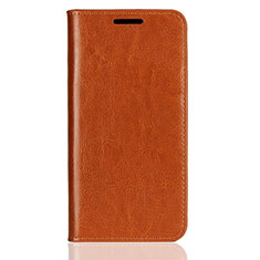 Leather Case Stands Flip Cover L05 Holder for Huawei Nova 3e Orange