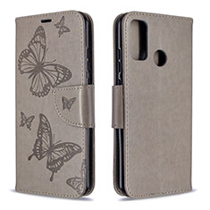Leather Case Stands Flip Cover L05 Holder for Huawei Nova Lite 3 Plus Gray