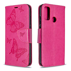 Leather Case Stands Flip Cover L05 Holder for Huawei Nova Lite 3 Plus Hot Pink