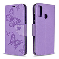 Leather Case Stands Flip Cover L05 Holder for Huawei Nova Lite 3 Plus Purple