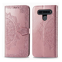 Leather Case Stands Flip Cover L05 Holder for LG K41S Rose Gold