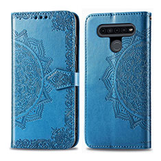 Leather Case Stands Flip Cover L05 Holder for LG K41S Sky Blue