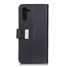 Leather Case Stands Flip Cover L05 Holder for OnePlus Nord Black