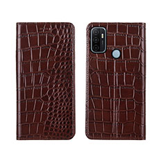 Leather Case Stands Flip Cover L05 Holder for Oppo A11s Brown