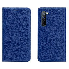 Leather Case Stands Flip Cover L05 Holder for Oppo F15 Blue