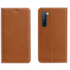 Leather Case Stands Flip Cover L05 Holder for Oppo Find X2 Lite Orange