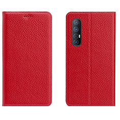 Leather Case Stands Flip Cover L05 Holder for Oppo Find X2 Neo Red